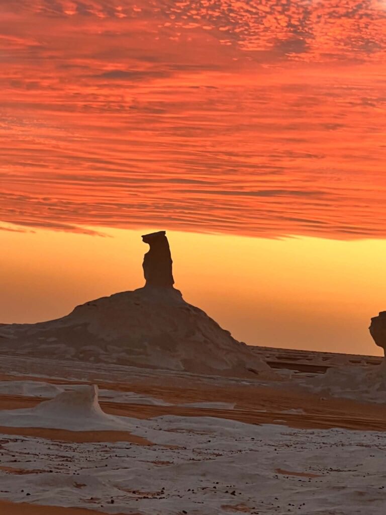 white desert camping